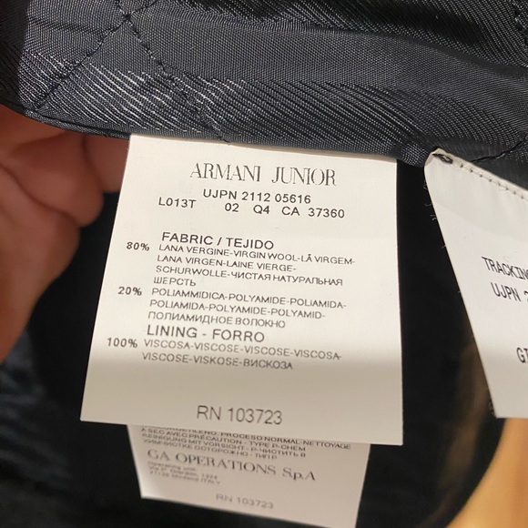 FREE SHIP- Armani Junior wool coat - Picture 7 of 8